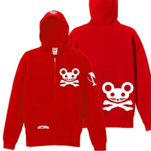 ドクロ おもしろ ネズミ パーカー ジップアップ...の商品画像