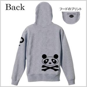ドクロ おもしろ パンダ パーカー ジップアッ...の詳細画像2