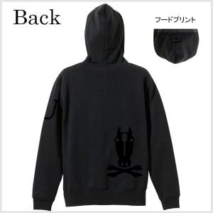 ドクロ おもしろ 馬 パーカー ジップアップ ...の詳細画像2