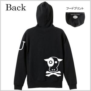 ドクロ おもしろ 牛 パーカー ジップアップ ...の詳細画像2