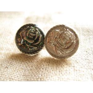プラスティックボタン（ラメつき薔薇）10個入り