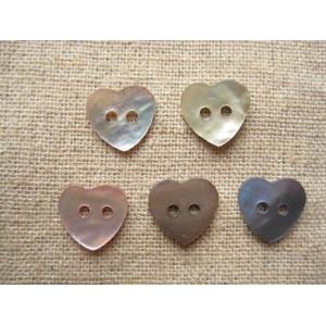 手芸 ボタン 貝ボタン シェルボタン ハートの貝ボタン 同色10個セット