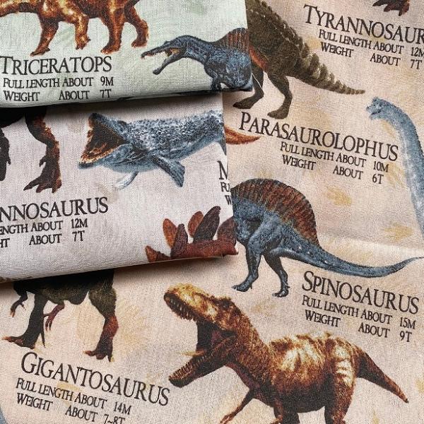 オックス生地 恐竜 大行進 通園 通学 入園 入学 男の子 ダイナソー 手芸 きょうりゅう ティラノ...