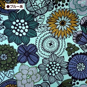 10cm単位 オックス 生地 北欧風 大輪の花...の詳細画像4