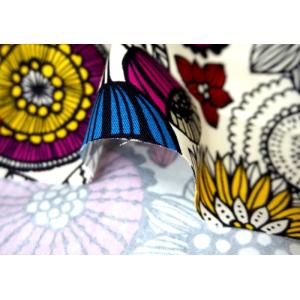 10cm単位 オックス 生地 北欧風 大輪の花...の詳細画像1