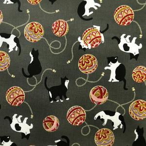 10cm単位 シーチング 生地 ハチワレ 猫 ...の詳細画像2
