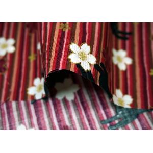 10cm単位 シーチング 生地 黒猫 と 桜 ...の詳細画像1