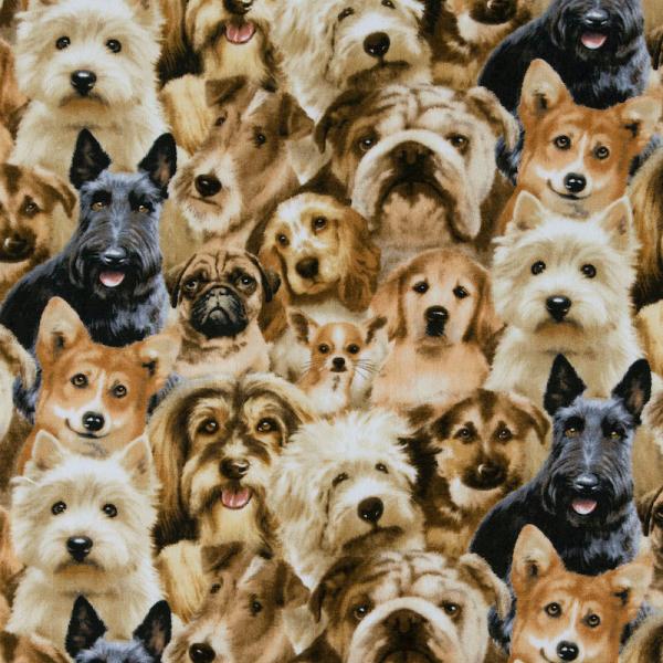 ES-4328 テリア、コーギーなど 犬たち コットンプリント生地