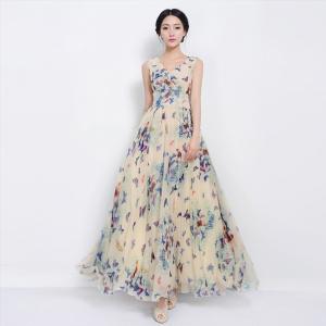 マキシワンピ マキシワンピース 夏 花柄 リゾートワンピース マキシ丈 ハイウエスト ロングドレス スタイル チョウ柄 大人蝶柄マキシワンピース