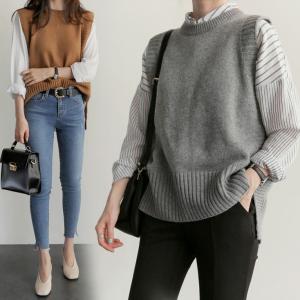 ニットベスト レディース 40代 秋服 ベストセーター