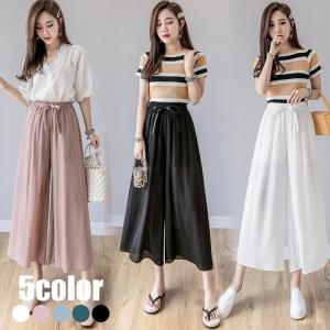 ガウチョパンツ レディース 40代 春夏 ボトムス 通勤