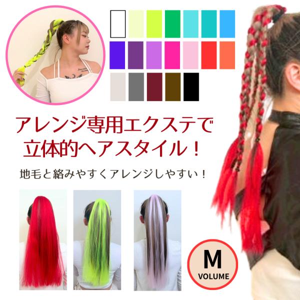 ヘアエクステンション　ヘアゴム　ロング　55cm　 ボリュームM　アレンジ専用　編みこみ　みつあみ　...