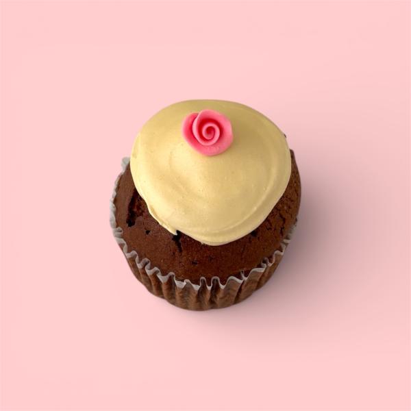 ココア　カップケーキ　ローズ