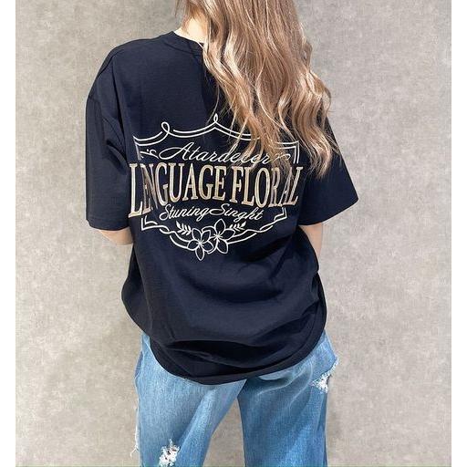 ジェイダ GYDA ENGUAGE FLORAL BIG Tシャツ 半袖 ビックシルエット バックプ...