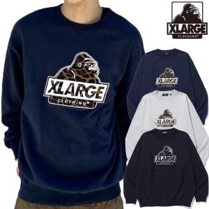 XLARGE エクストララージ SLANTED OG CREWNECK SWEATSHIRT スウェット トレーナー クルーネック ロゴ刺繍 メンズ 101263012001