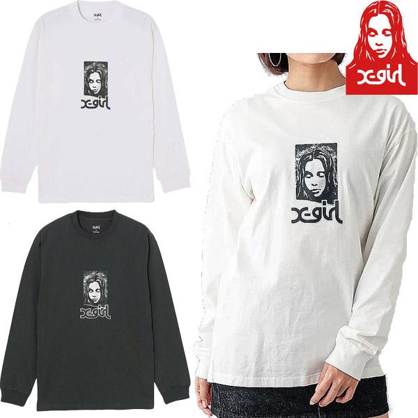 エックスガール X-GIRL GRUNGE FACE L/S TEE グランジ フェイス ロゴ ロン...