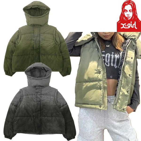 エックスガール X-girl FADED 2WAY PADDED JACKET ファデット パデット...