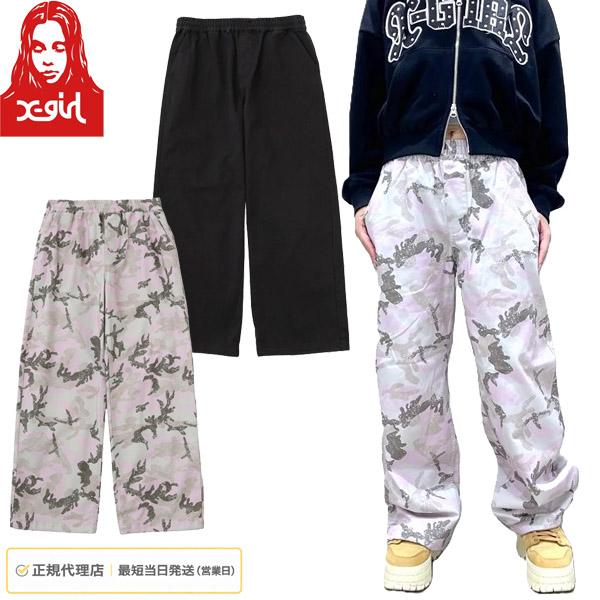 X-girl エックスガール レディース FACE LABEL LOOSE FIT EASY PAN...