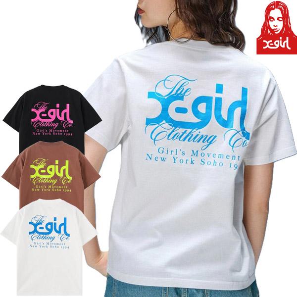 X-girl エックスガール レディース Tシャツ 半袖 MIX MILLS LOGO S/S TE...
