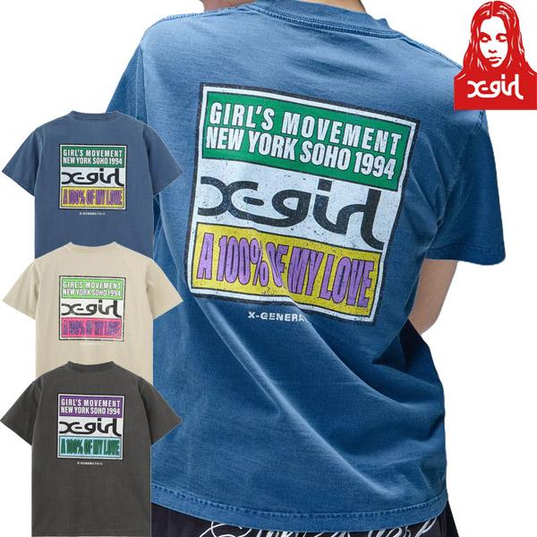 X-girl エックスガール レディース 半袖Tシャツ FADED HARD COLORS BOX ...