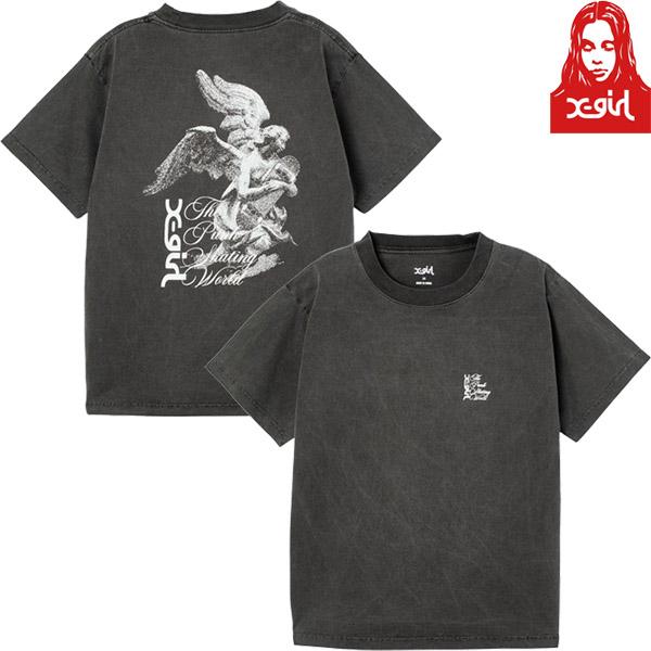 X-girl エックスガール レディース 半袖Tシャツ FADED SKATE ANGEL S/S ...