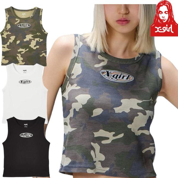 X-girl エックスガール レディース タンクトップ HOLLOW OUT OVAL LOGO T...