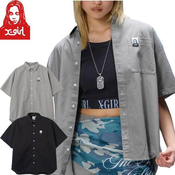 X-girl エックスガール レディース FADED FACE LABEL S/S SHIRT 半袖...