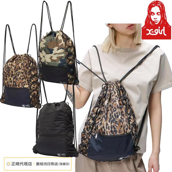 エックスガール X-girl レディース FACE LABEL KNAPSACK ナップサック バッ...