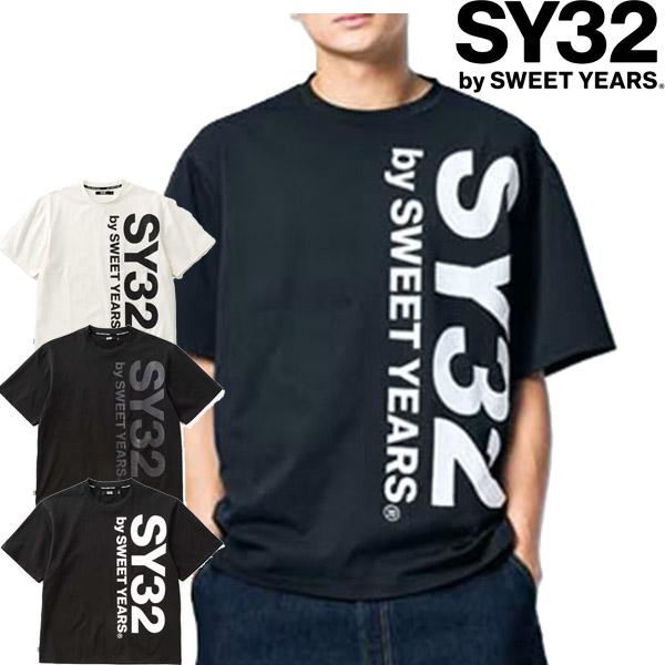 SY32 by SWEET YEARS メンズ VERTICAL LOGO TEE 半袖Tシャツ ロ...