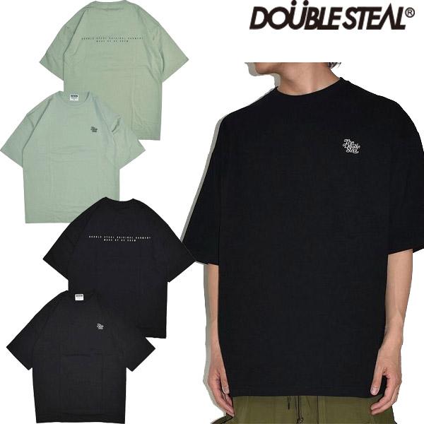 ダブルスティール DOUBLE STEAL カールロゴ刺繍 ビッグシルエット Tシャツ 半袖 シンプ...