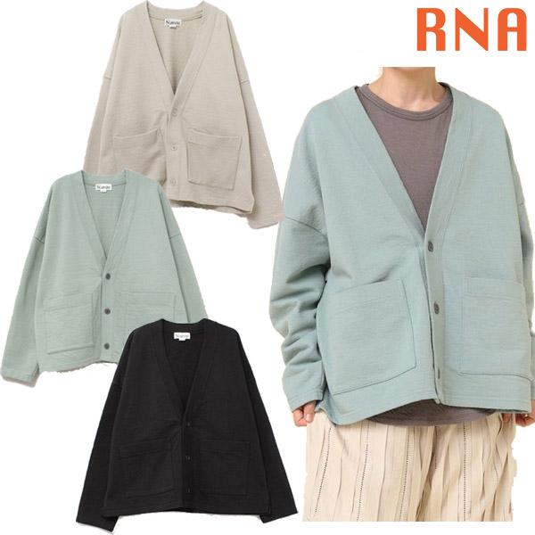 アールエヌエー RNA 裏毛風天竺カーディガン Vネック カーデ オーバーサイズ 裏毛 カジュアル ...