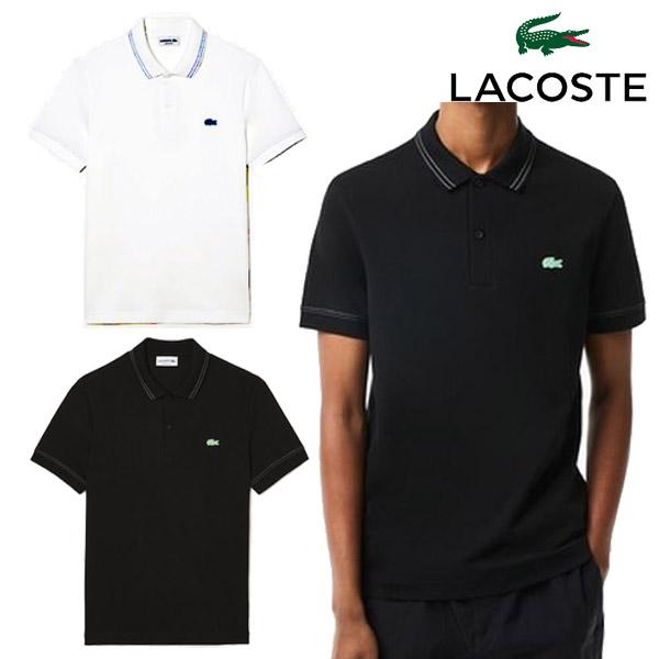 ラコステ LACOSTE 配色ステッチ 鹿の子地 ポロシャツ 無地 半袖 ワンポイント シンプル ワ...