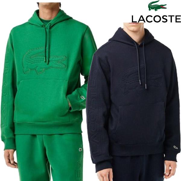 ラコステ LACOSTE オーバーサイズ ワニロゴ ステッチ スウェットフーディー パーカー デカワ...