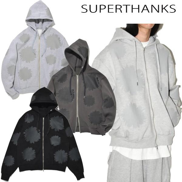 スーパーサンクス SUPERTHANKS Flower sweat zip-hoodie フラワー ...