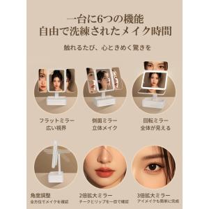 女優ミラー 収納付き 卓上ミラー 化粧鏡 ライ...の詳細画像2