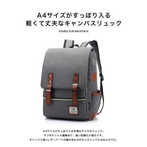 リュック レディース キャンバス レザー おし...の詳細画像1