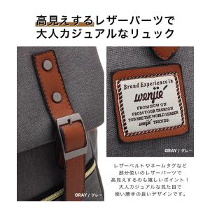 リュック レディース キャンバス レザー おし...の詳細画像5