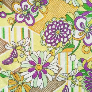 ちりめん 生地 友禅 大正ロマンの大柄な花柄 紫 YS04-02 10cm 髪飾りや