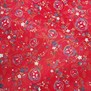 ちりめん 生地 友禅 大正ロマンの大柄な花柄 紫 YS04-02 10cm 髪飾りや