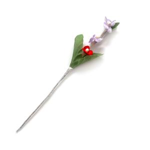 アウトレット造花 ケーキピック ひな祭り お誕生日 アニバーサリー♪うす紫と赤の小花113（1本）