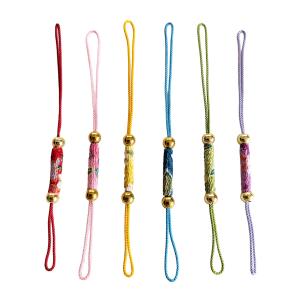 根付パーツ】ゴールド金具 5色単色 10本入り Aタイプ 赤×黄／ピンク
