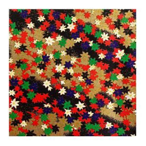 和紙 金紅葉文様紅 ラッピングや和紙工芸 和紙人形 お守り 和紙の花やちぎり絵に使いやすい千代紙の大きさにカット