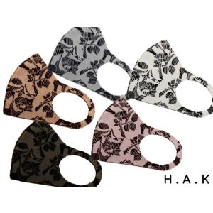 H.A.K.「バラプリント立体布マスク」（F）【洗えるマスク】｜famille-asahi2