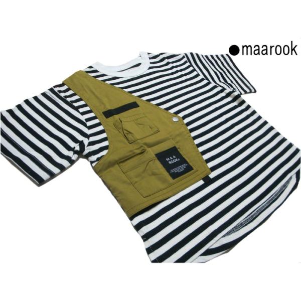 maarook Tシャツ ボーダー アシメトリー ベスト 90 100 110 120 130cm ...