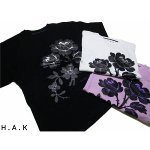 H.A.K Tシャツ BLUE SERENITY フラワープリント｜famille-asahi2