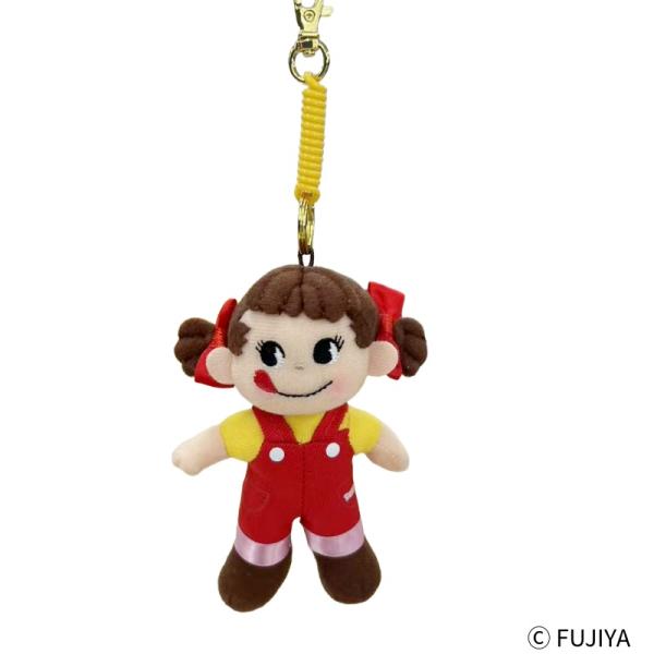 不二家 公式 ペコちゃん コイルチェーン ぬいぐるみ マスコット ペコ ぺこちゃん キャラクター 約...