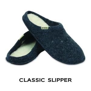 クロックス crocs【メンズ レディース ボア】Classic Slipper/クラシック スリッパー/室内履き/N.ネイビーｘオートミール｜##