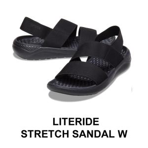 クロックス crocsLiteRide Stretch Sandal W/ブラックｘブラック｜##