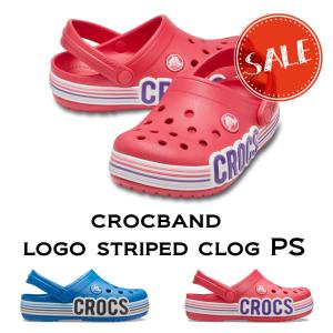 ◆【クロックス キッズ】Crocband Logo Striped Clog PS/クロックバンド ロゴ ストライプ クロッグ PS【hawks202111】