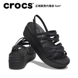 クロックス crocs【レディース サンダル】Brooklyn Strappy Low Wedge Ws/ブルックリン ストラッピー ロウ ウェッジ ウィメン/ブラック｜##
